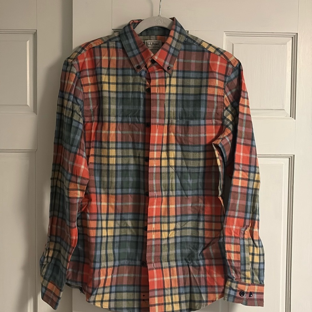 L.L. Bean flannel shirt, men’s size small, regular, slightly fitted style